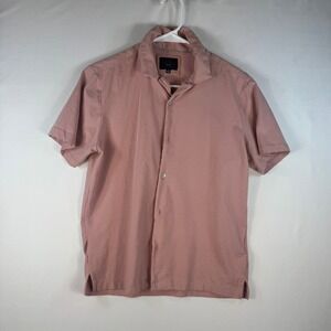 Marc Asher New York Womens Short Sleeve Button Down Shirt Pink Jersey Size Small